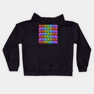 Repeating Rainbow Disco Ball 1970s Pattern Kids Hoodie